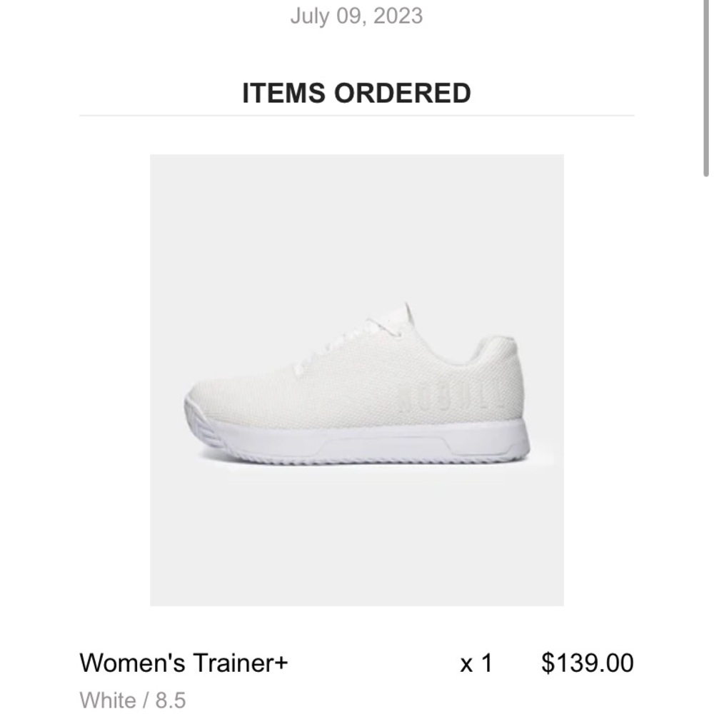 NOBULL women’s white trainer+ size 8.5 - NWT